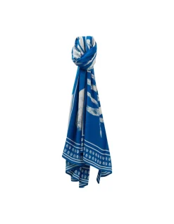 Echarpes Et Foulards^One Step Acia - Foulard Santorin Blue A Motif Arty Minimal