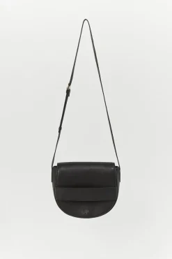 Sacs^One Step Aliby - Sac Besace Noire En Cuir Lisse - Petit Modele