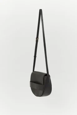 Sacs^One Step Aliby - Sac Besace Noire En Cuir Lisse - Petit Modele
