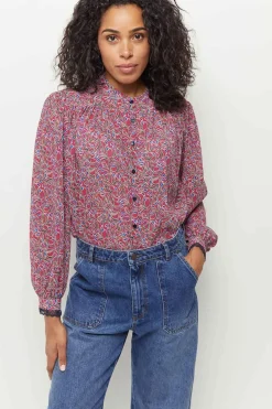 Chemises^One Step Caly - Chemise Fuchsia A Imprime Feuillage Romantique Recycle