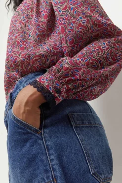 Chemises^One Step Caly - Chemise Fuchsia A Imprime Feuillage Romantique Recycle