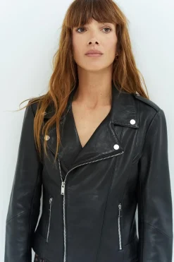 Vestes & Blousons^One Step Dean - Blouson Biker Noir En Cuir