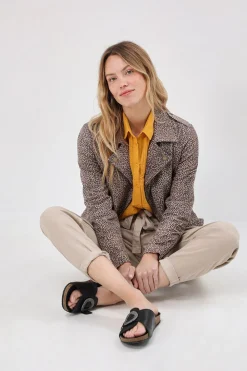 Vestes & Blousons^One Step Dean - Blouson Sand Esprit Motard A Motif Leopard