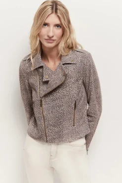 Vestes & Blousons^One Step Dean - Blouson Sand Esprit Motard A Motif Leopard