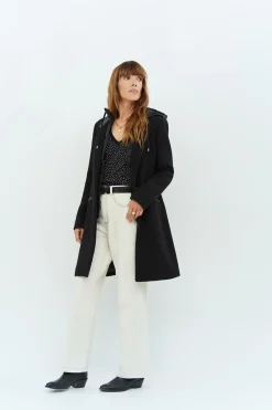 Vestes & Blousons^One Step Dida - Manteau Noir Avec Parmenture Amovible