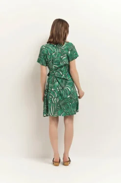 Robes & Combinaisons^One Step Rami - Robe Green Grass A Imprime Palmes Arty