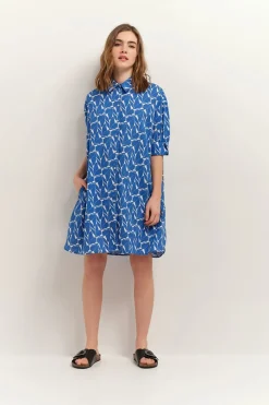 Robes & Combinaisons^One Step Reach - Robe Chemise Santorin Blue A Imprime Papillon D'Azur