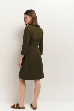 Robes & Combinaisons^One Step Reilly - Robe Portefeuille Kaki Toile Coton Lyocell®