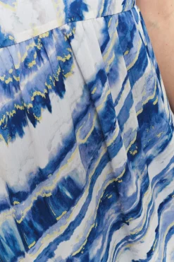 Robes & Combinaisons^One Step Rikka - Robe Longue Estate Blue A Imprime Vagues D'Azur