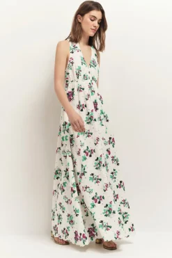 Robes & Combinaisons^One Step Rituel - Robe Longue Ecrue Borderie Anglaise A Imprime Jour De Fete