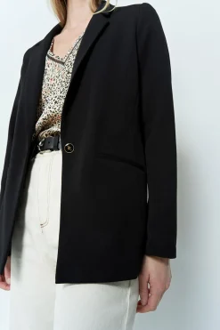 Vestes & Blousons^One Step Vaya - Veste De Costume Noire Facon Laine Froide