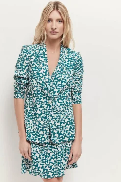 Vestes & Blousons^One Step Vinny - Veste De Costume Ecrue A Imprime Ecorce Urbaine