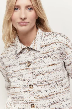 Vestes & Blousons^One Step Viveca - Veste Ecrue Natte Fantaisie Multico