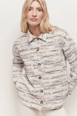 Vestes & Blousons^One Step Viveca - Veste Ecrue Natte Fantaisie Multico
