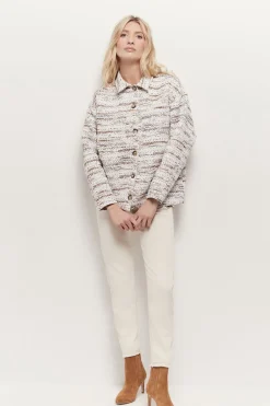 Vestes & Blousons^One Step Viveca - Veste Ecrue Natte Fantaisie Multico